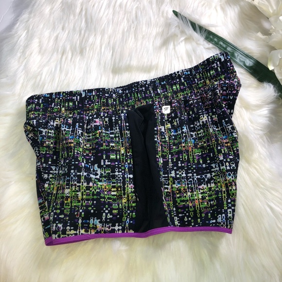 FABLETICS Black Purple Patterned Shorts Running XS - Picture 4 of 7